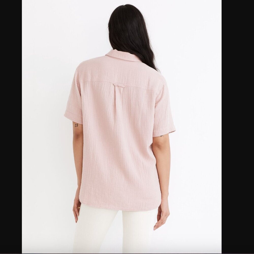 Madewell Lightspun Short-Sleeve Flap-Pocket Shirt in Wisteria Dove S - Picture 3 of 8
